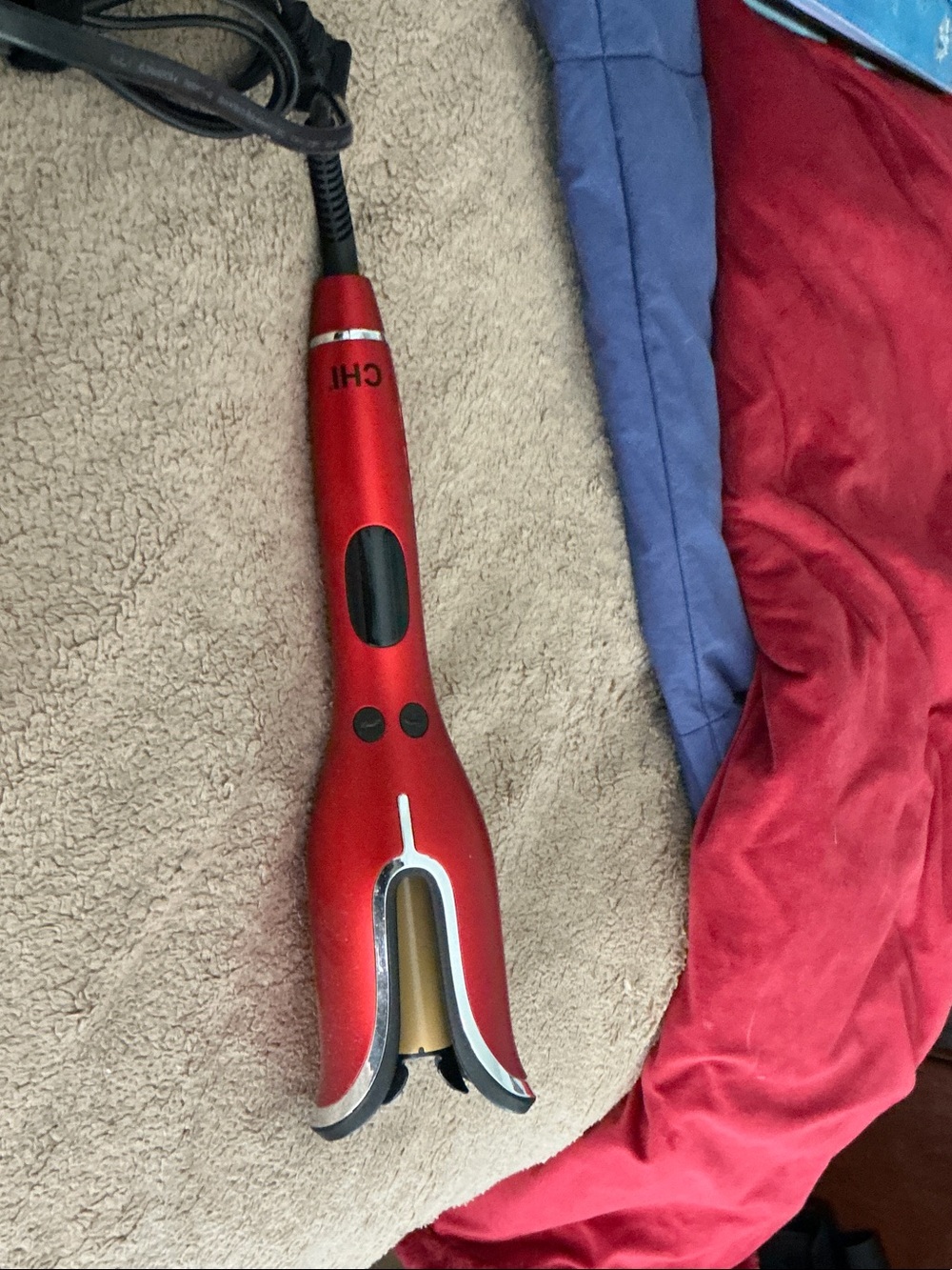 CHI Red Automatic Hair Curler - Professional Styling Tool